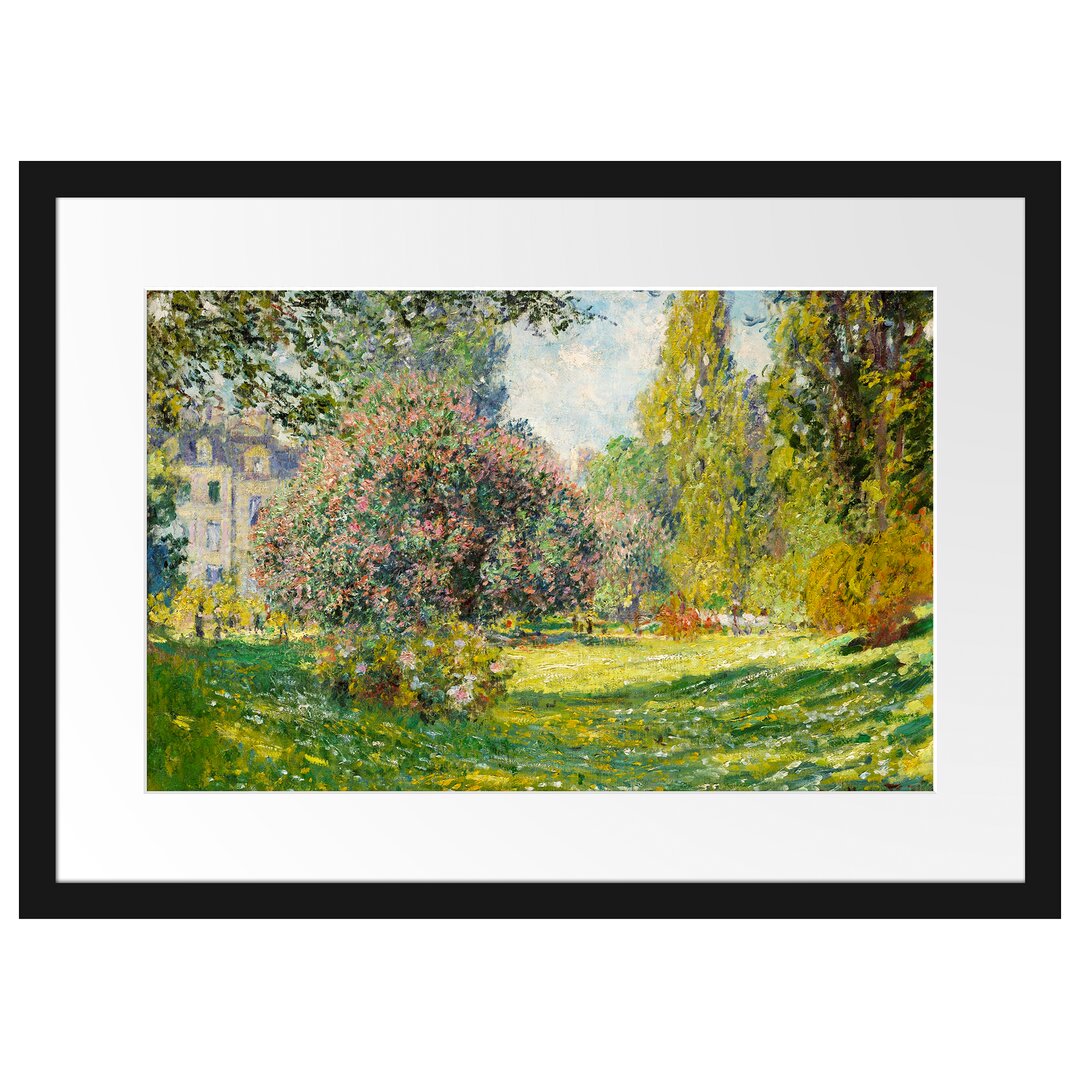 Gerahmter Kunstdruck Landscape at Monceau Park von Claude Monet