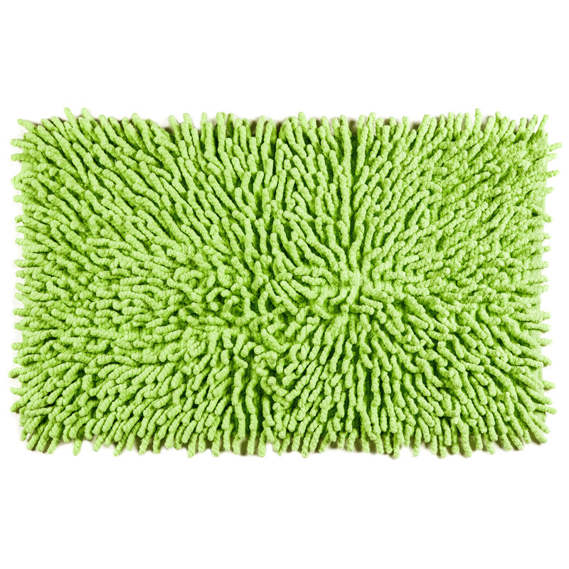 Dodsworth Green Shag Chenille Cotton Bath Rug