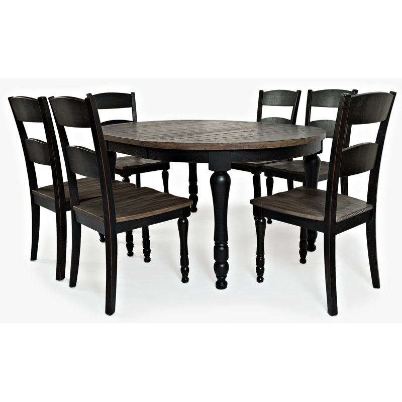 Karley 7-Piece Solid Wood Dining Set , Vintage Black