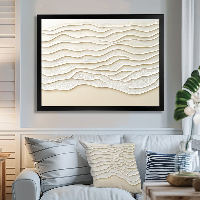 «Ocean’S Embrace» - art mural côtier, H 12 po x l 20 po, Reproduction encadrée d'une seule photo sans pass, Noir