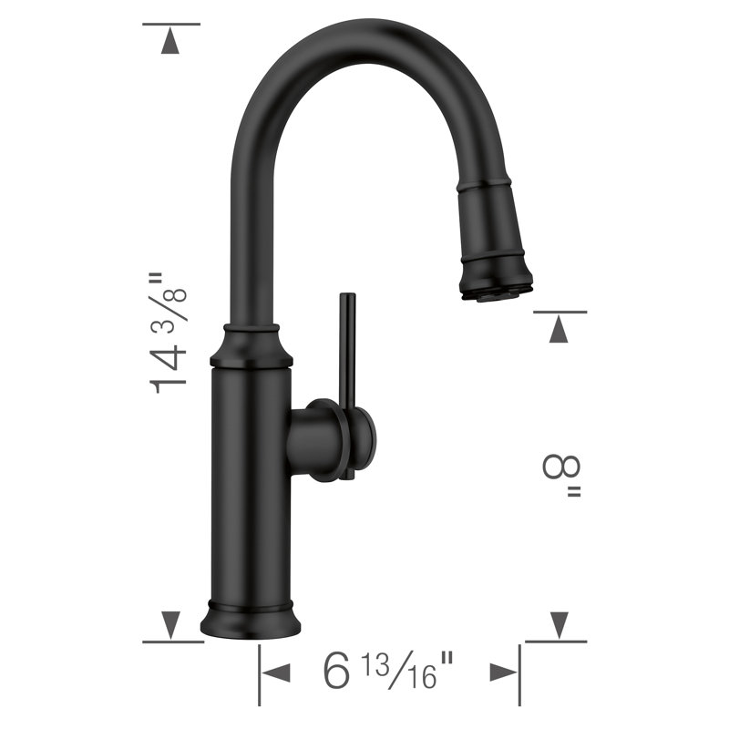 Robinet de bar rétractable Empressa, Noir mat