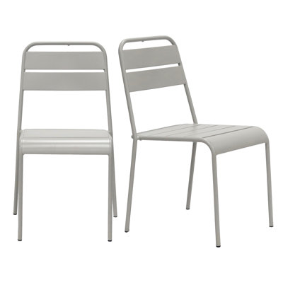 Pendry Powder Coated Steel Outdoor Stacking Dining Side Chair