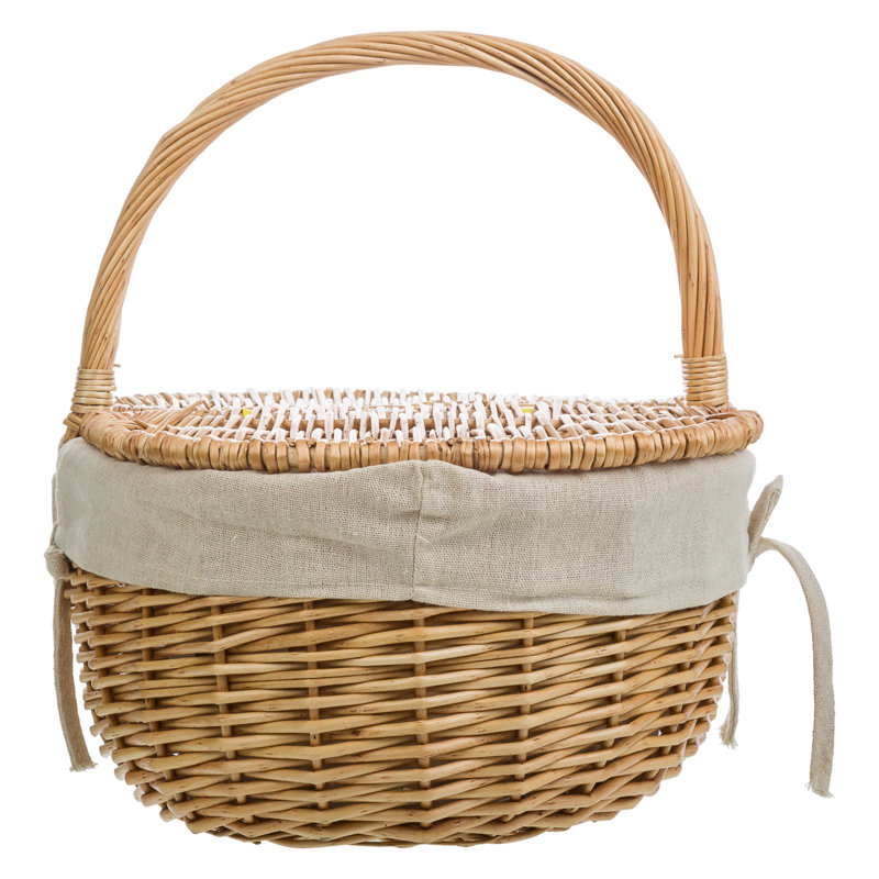 Wicker Picnic Basket, 31cm H x 35cm W x 25cm D