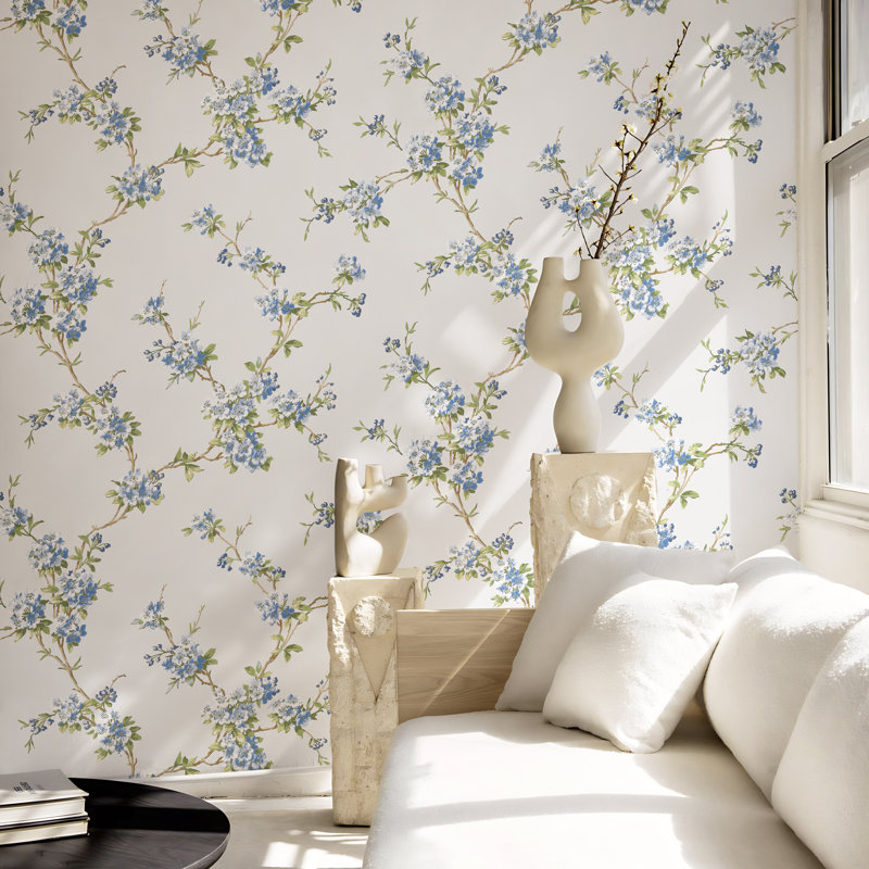 Rouleau d'hortensias, L 324,02 po x l 27,01 po, Taupe clair