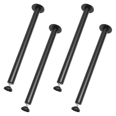 Set of 4 Adjustable Steel Desk Legs - Heavy Duty Black Metal Furniture Legs for DIY Table & Office Desks