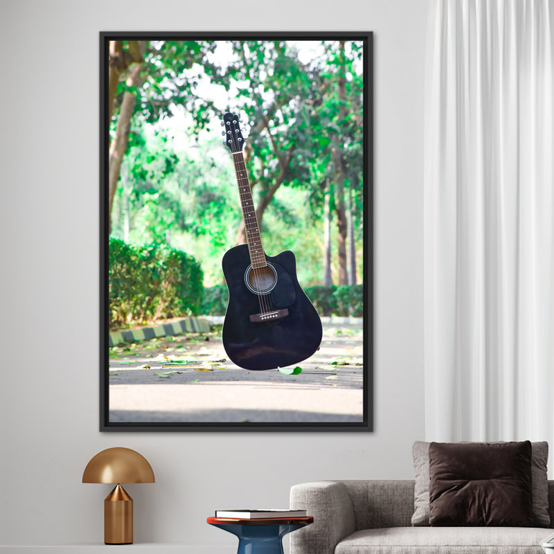 Affiche d'art personnalisée sur toile pour les mélomanes avec art mural de guitare pour chambre de bébé, H 235 cm x l 100 cm