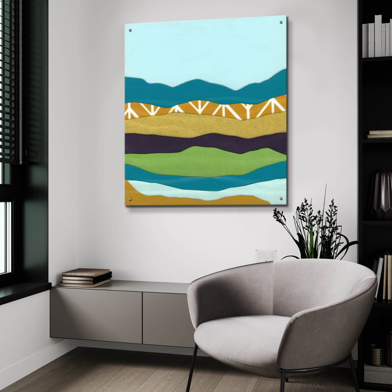  «Mountain Series 94» par Lorelle Rau, art mural en verre acrylique, 36 po x 36 po