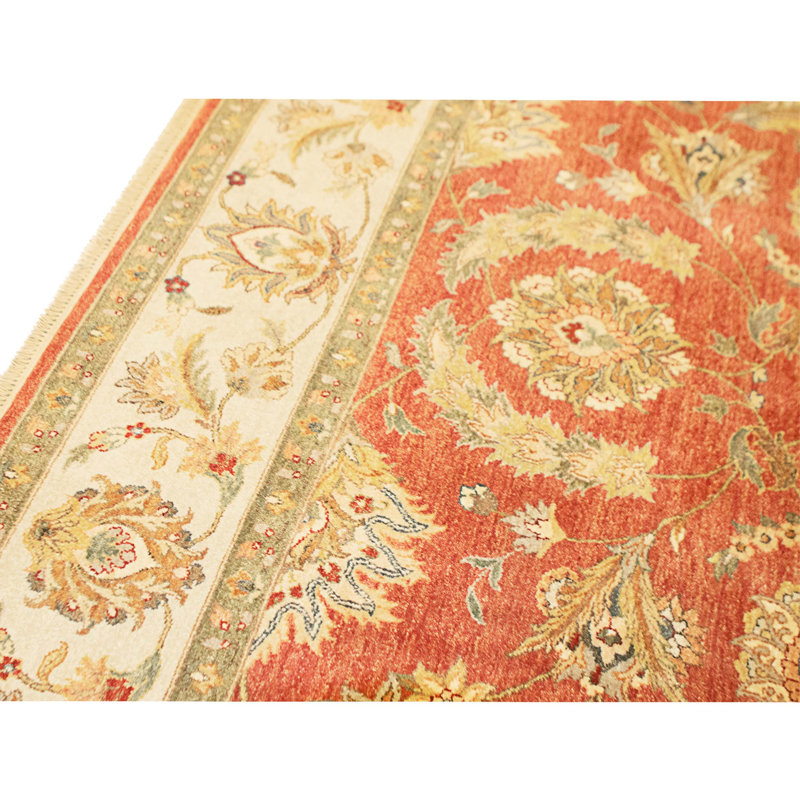 Tapis rouille et ivoire noué à la main de haute qualité