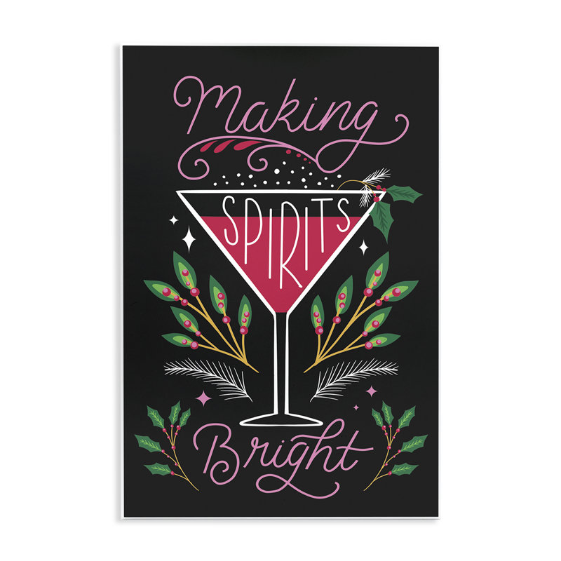 «Made Spirits Bright Martini Canvas» par Louise Allen Designs, H 19 po x l 13 po x P 0,5 po