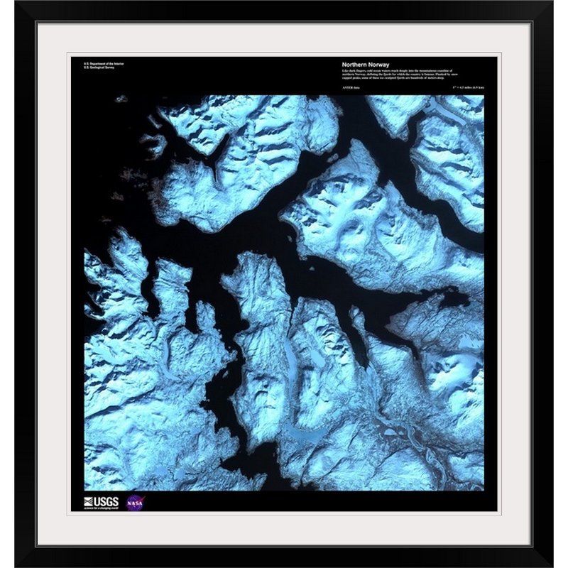 « northern norvège-usg earth », impression, Cadre noir, H 28 po x l 27 po x P 1 po