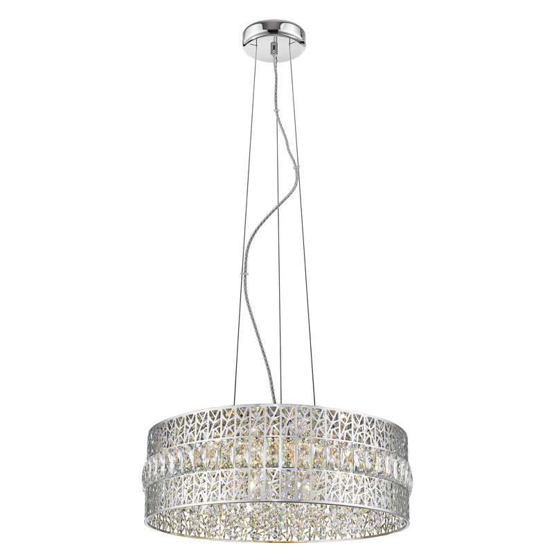 Mollie 7 - Light Chrome Drum Pendant