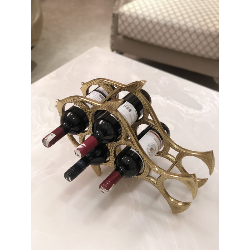 Humera Tabletop Wine Bottle Rack, Gold