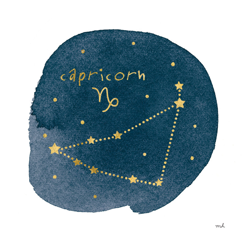 Horoscope Capricorn by Moira Chocolate - Wrapped Canvas Print, 76cm H x 76cm W