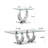 3 Piece Glass Coffee Table Set, Modern Living Room Table Set with 1 Coffee Table & 2 End Tables, Luxury Glass Coffee and End Table Set with 3C-Shape Stainless Steel Base for Home Office-236811603