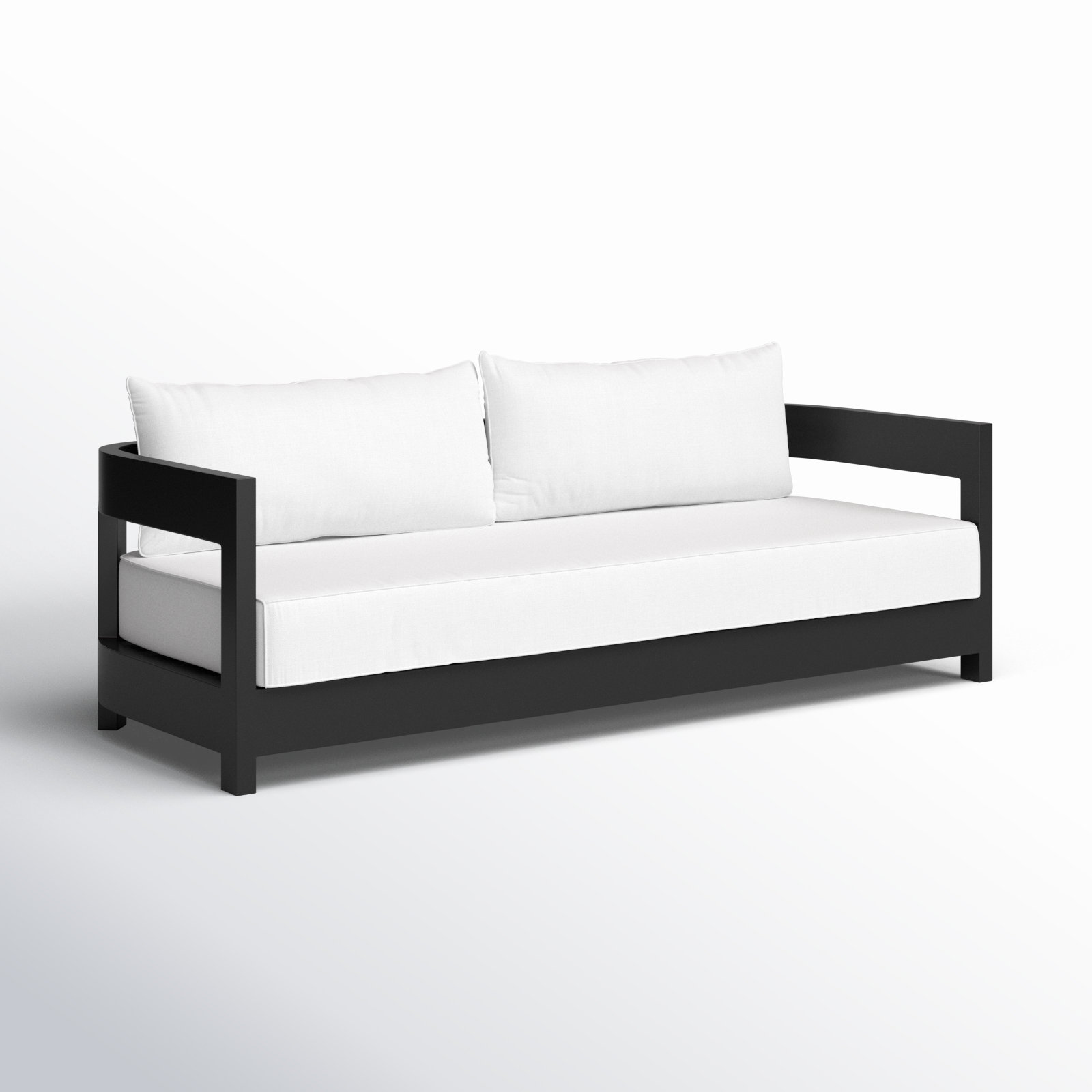 Everlee 80'' Metal Outdoor Sofa, White