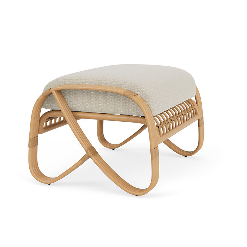 Riviera Outdoor Ottoman Patio Ottoman, Beach Natural