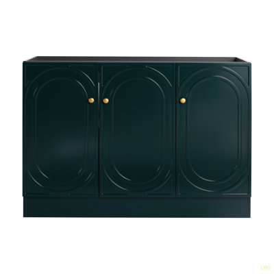 Meuble-lavabo autoportant 48 po avec 3 portes à fermeture en douceur (emballage KD) - Lavabo non compris