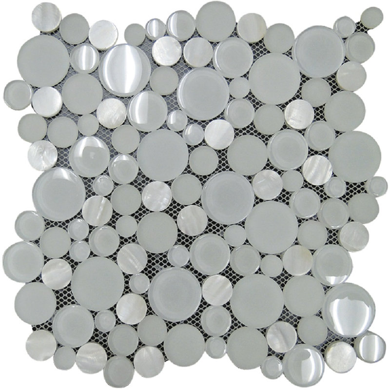 11.6"X11.6" Sparkly Glass And Stone Mosaic Tile