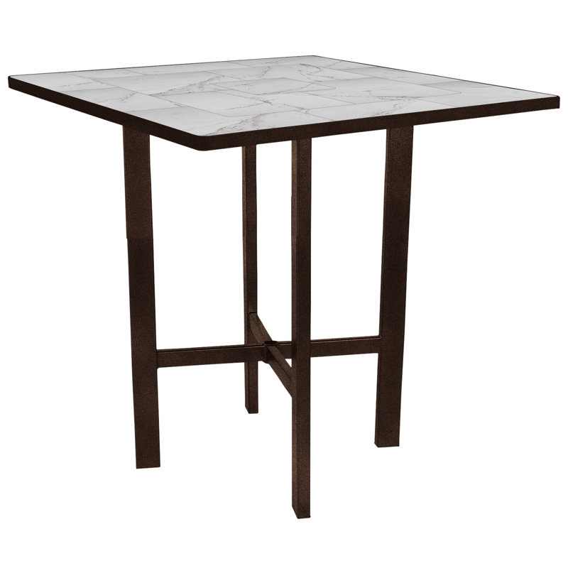 Outdoor Square Bar Table, Pallazo White, Copper Creek