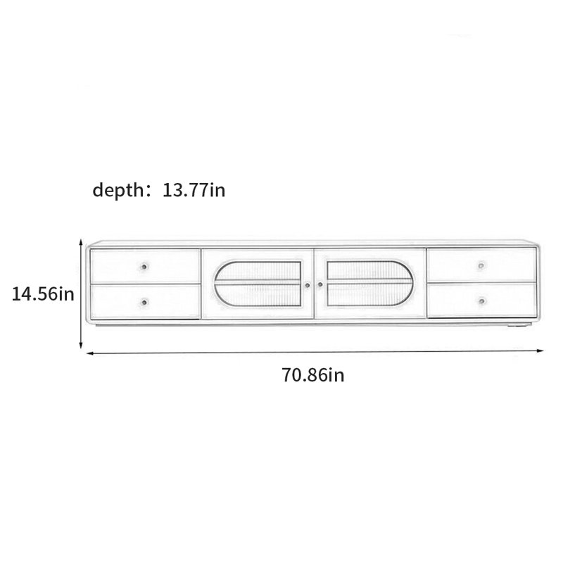 Meuble télé Fenwick, 14.56"H x 70.86"L x 13.77"W