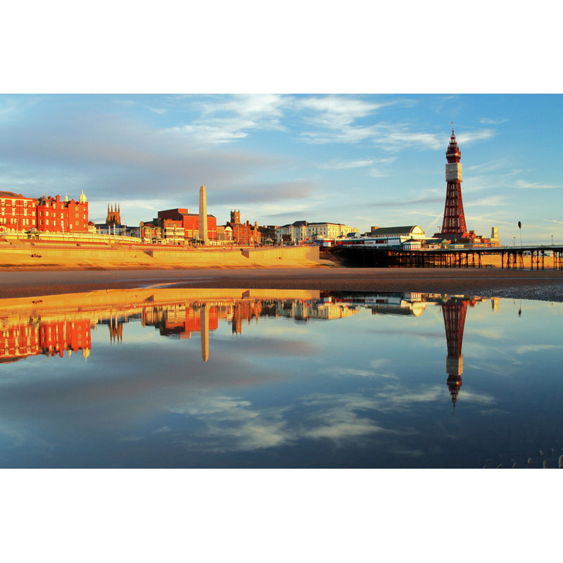 Blackpool North Pier Reflection by DavidCPhotography - Wrapped Canvas Print, 61cm H x 91cm W