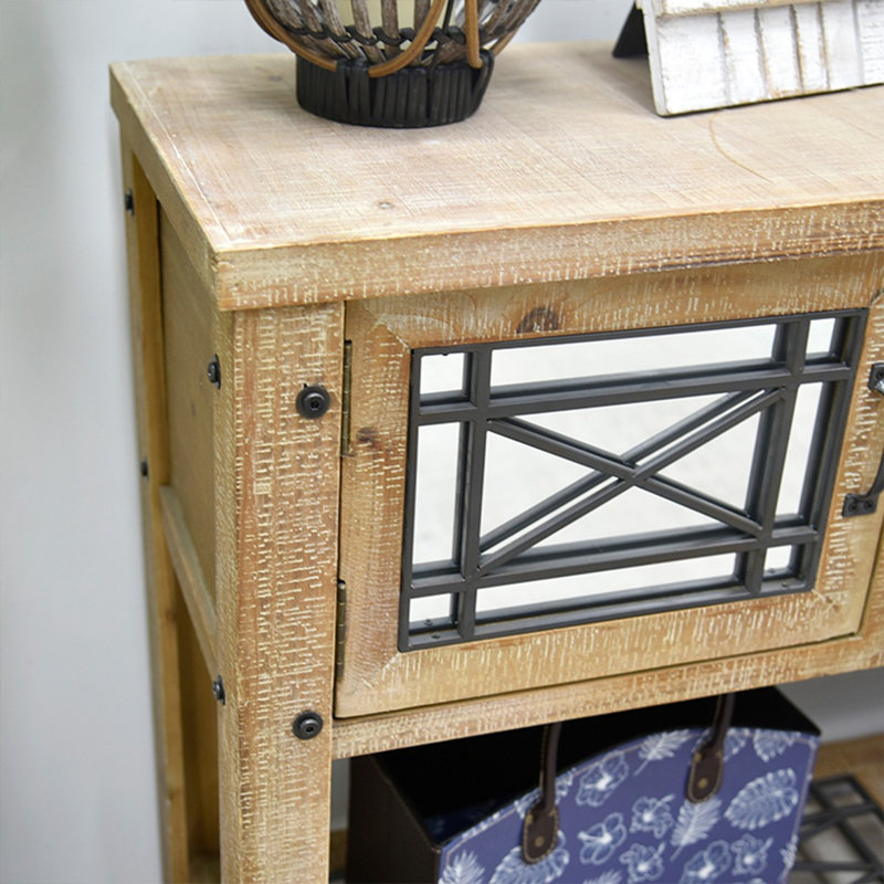 Console rectangulaire en bois manufacturé brun massif