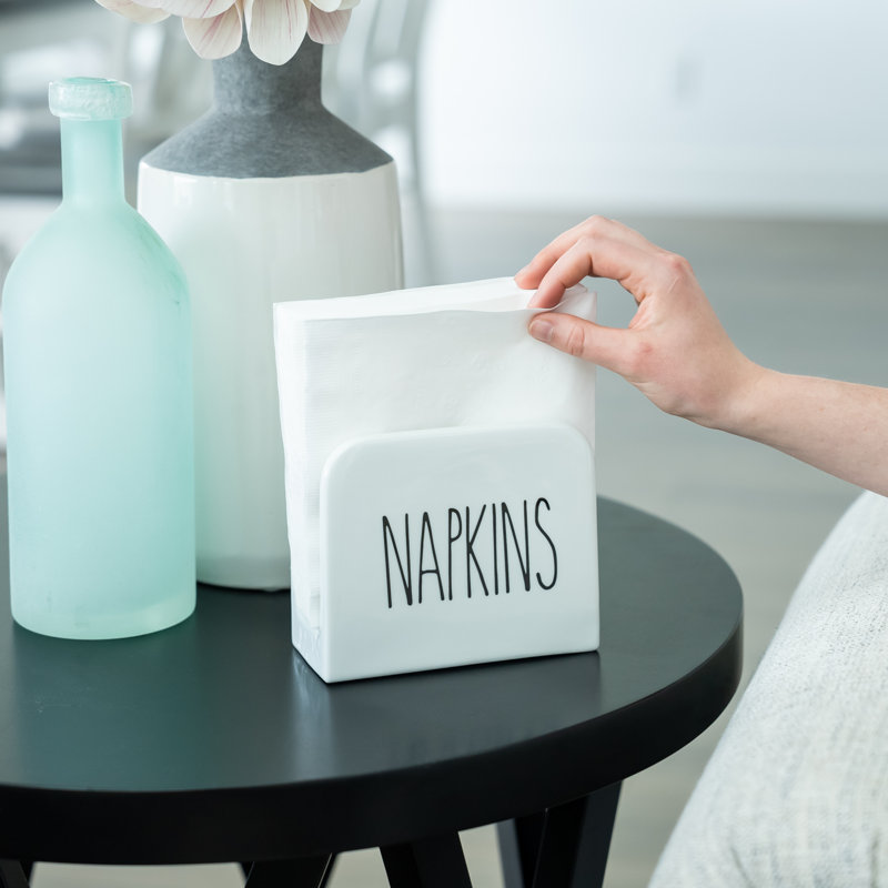 Porte-serviettes en porcelaine pour table de cuisine et comptoir, porte-serviettes blanc pour papier, serviettes de table et cocktail