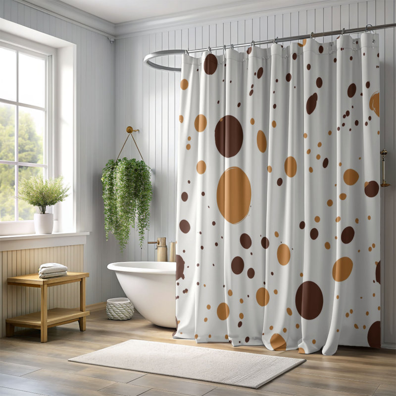Rideau de douche Brown Stains - Premium, H 74 po x l 71 po