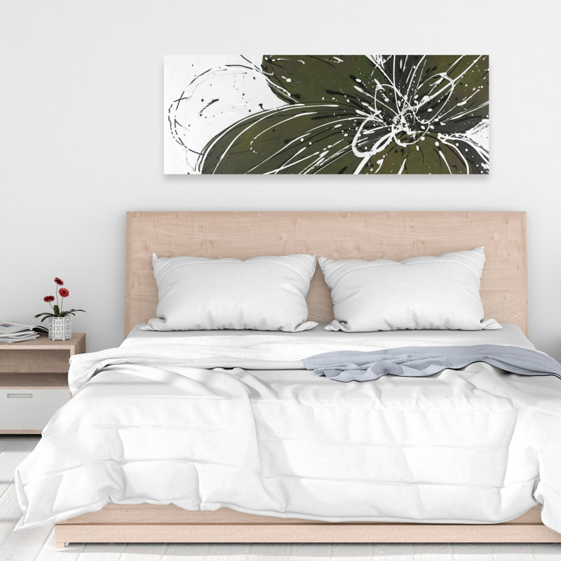 Toile fleur verte | Art floral floral pour chambre à coucher
