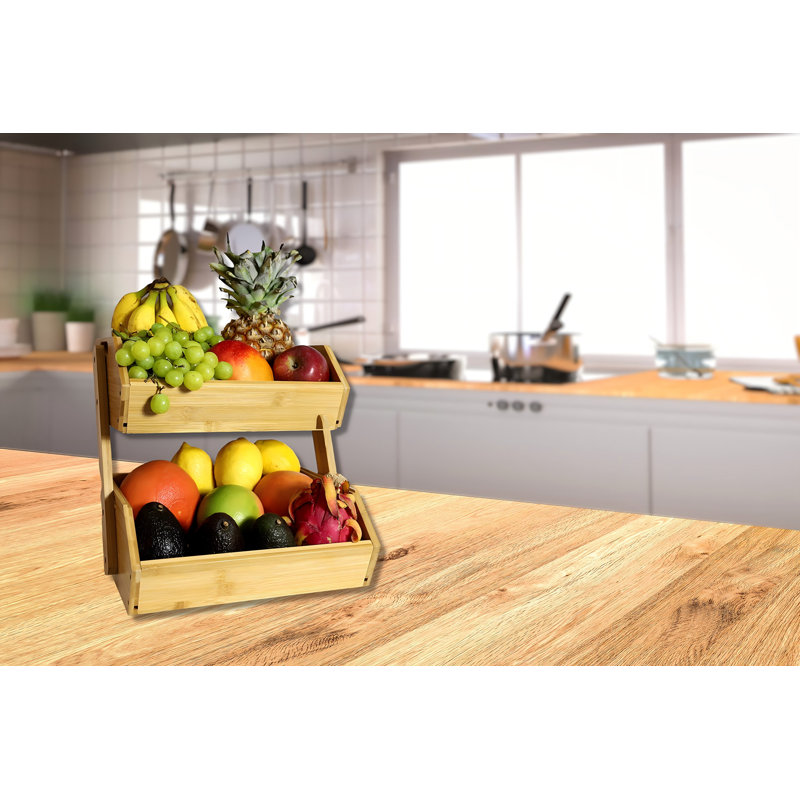 Panier de rangement empilable en bambou