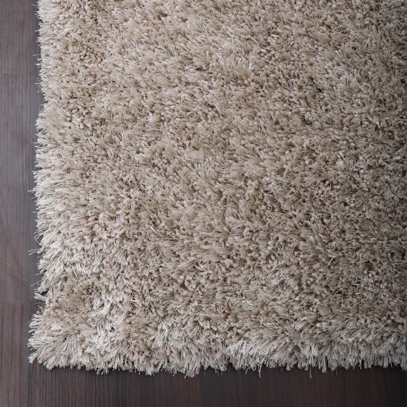 Sanford Hand Tufted Shag Polyester Eco-Friendly Area Rugs - Rectangle, Ivory Color, Plain Solid Design, High Pile Thick Handmade Anti Skid Area Rugs for Living Room, Bed Room