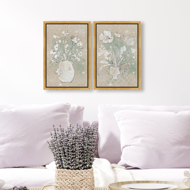 Spring Energy Set Set by Oliver Gal, 16" H x 11" W, Gold Floater Frame