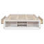 Structure de lit plateforme grand format avec 4 tiroirs de rangement et pied de lit relevable hydraulique, sans tête de lit, moderne et peu encombrant, blanc-1444660014