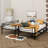A Metal Bunk Bed With Twin Beds, Equipped With Built-In Shelves And Safety Rails-1558920218