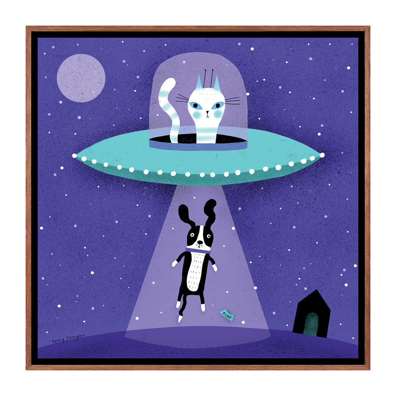 «Doggone» par Terry Runyan - impression, Pas de tapis, H 26 po x l 26 po x P 1,5 po, Toile avec cadre brun