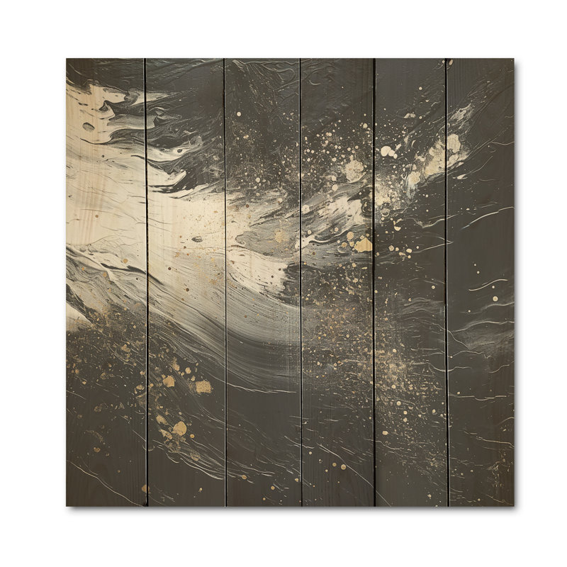 Northern Harmony I, ciel du Nord, art sur bois de pin naturel, H 30 po x l 30 po