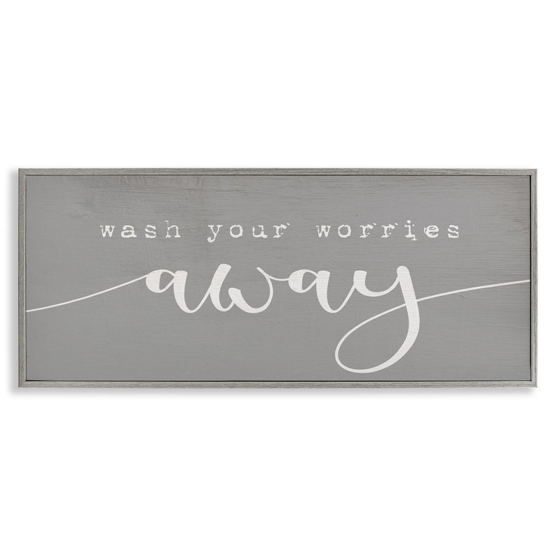 «Wash Your Worries Away» dans la salle de bain, Estampe numérique Farmhouse, H 10 po x l 24 po