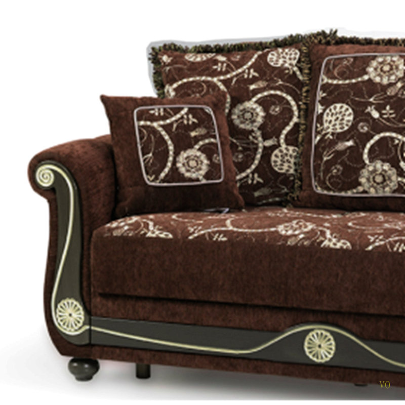 Primenest Timeberline Collection Upholstered Convertible Sofa With Storage, Brown