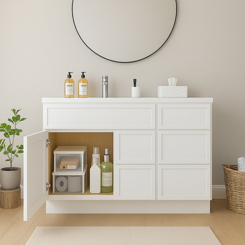 Base de meuble-lavabo simple 51 po seulement, Blanc