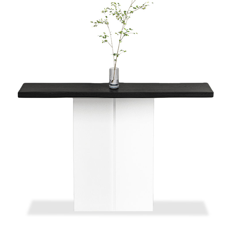 Console noire en bois massif, 29.53" H x 31.5" W x 11.81" D, Black