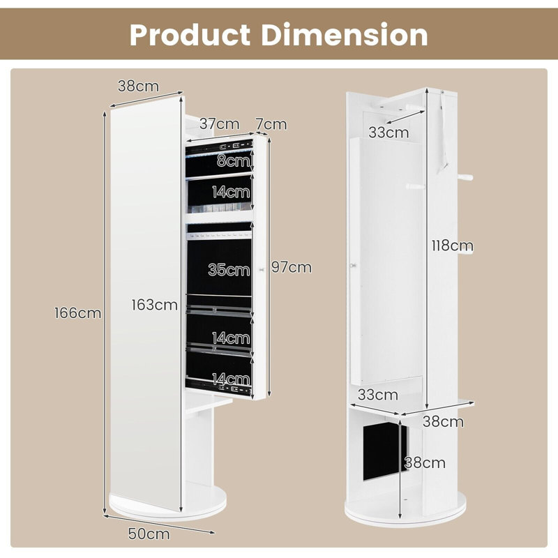 Arene Freestanding Jewelry Armoire