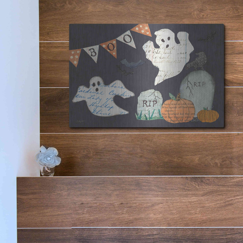 «Halloween Whimsy III» par Courtney Prahl, art mural en métal, H 12 po x l 16 po