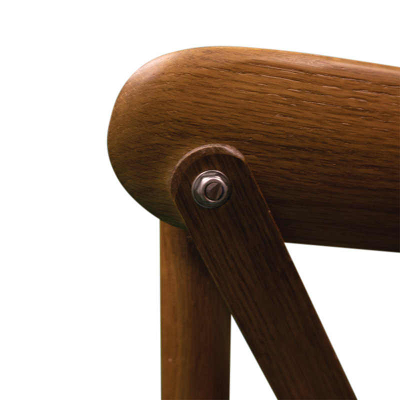 Ayala 43cm H Solid Wood Cross Back Stacking Side Chair