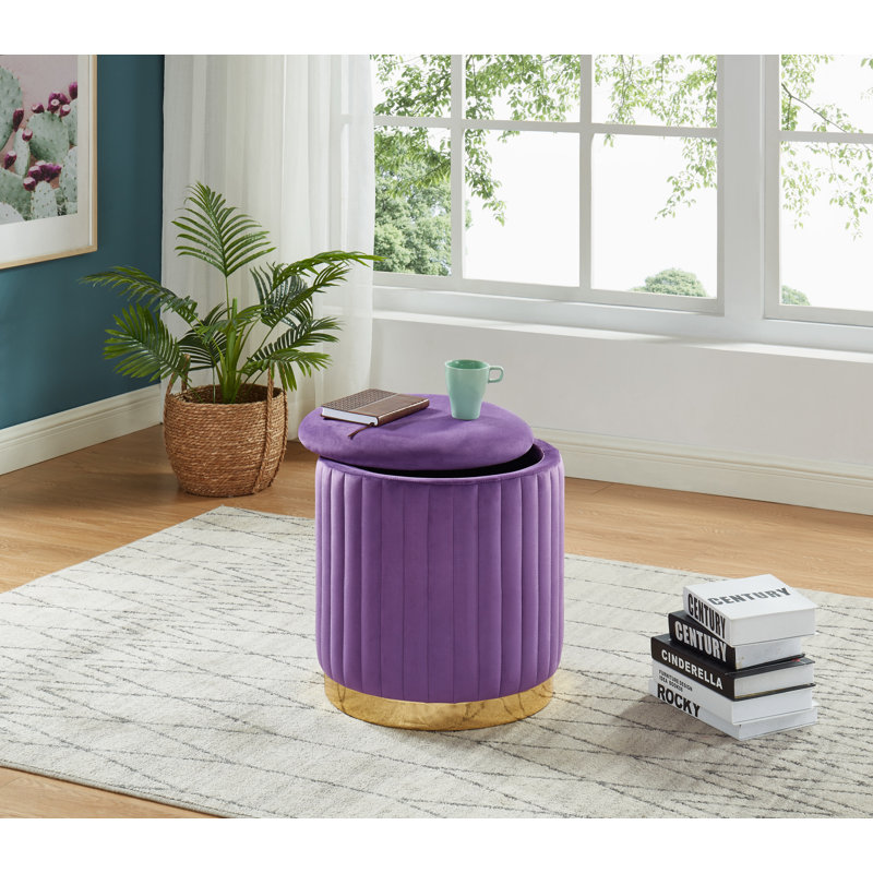 Velvet Ottoman, Purple Velvet