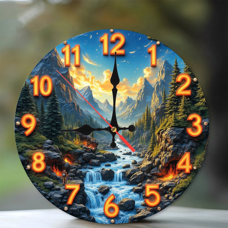 Horloge murale Mountain River