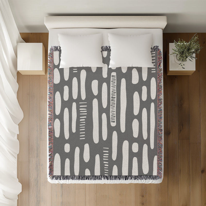 Jeté en coton Deka, Gris, 50 x 60