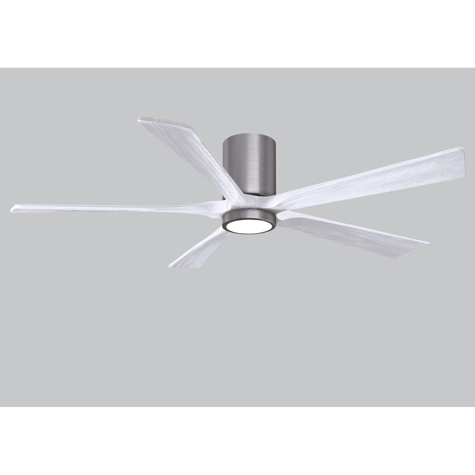 Irene 5 - Blade LED Ceiling Fan with Light Kit Included, Matte White, Brushed Pewter, 60"