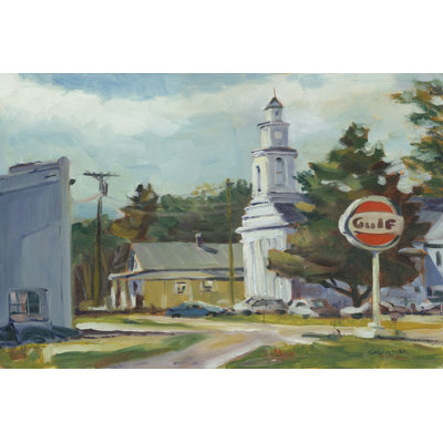 The Old Gulf Station - Wrapped Canvas Art Prints