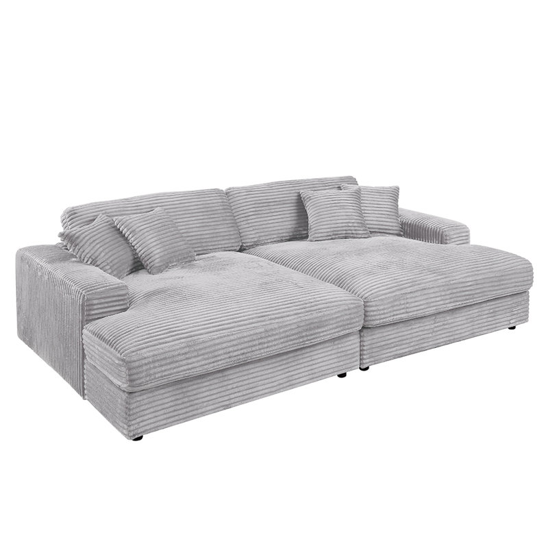 Canapé modulaire Eriksen avec 4 coussins, Gris clair