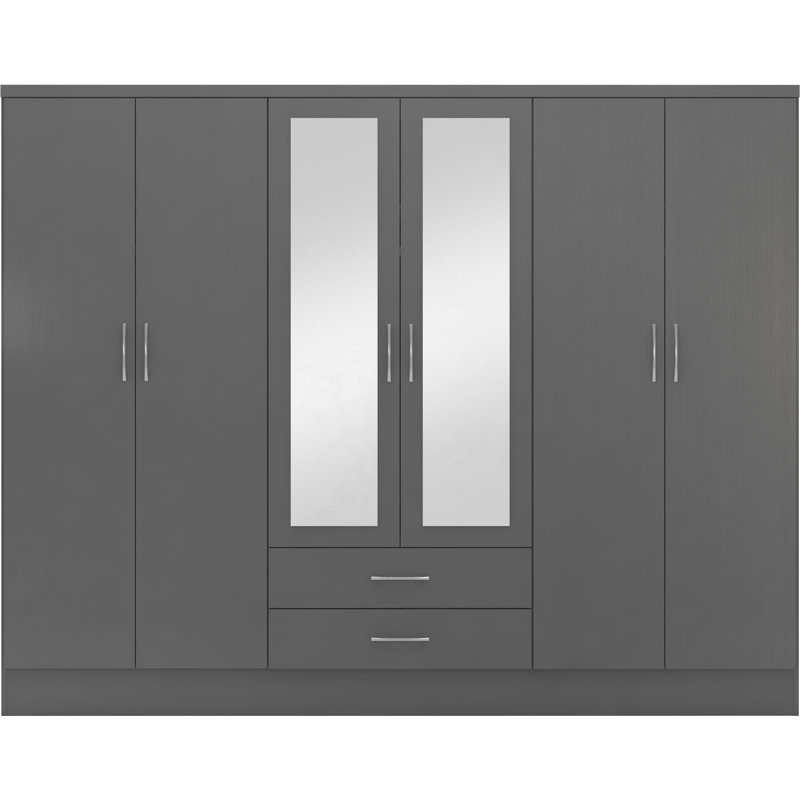 Cascio 6 Door Wardrobe, 3D Grey